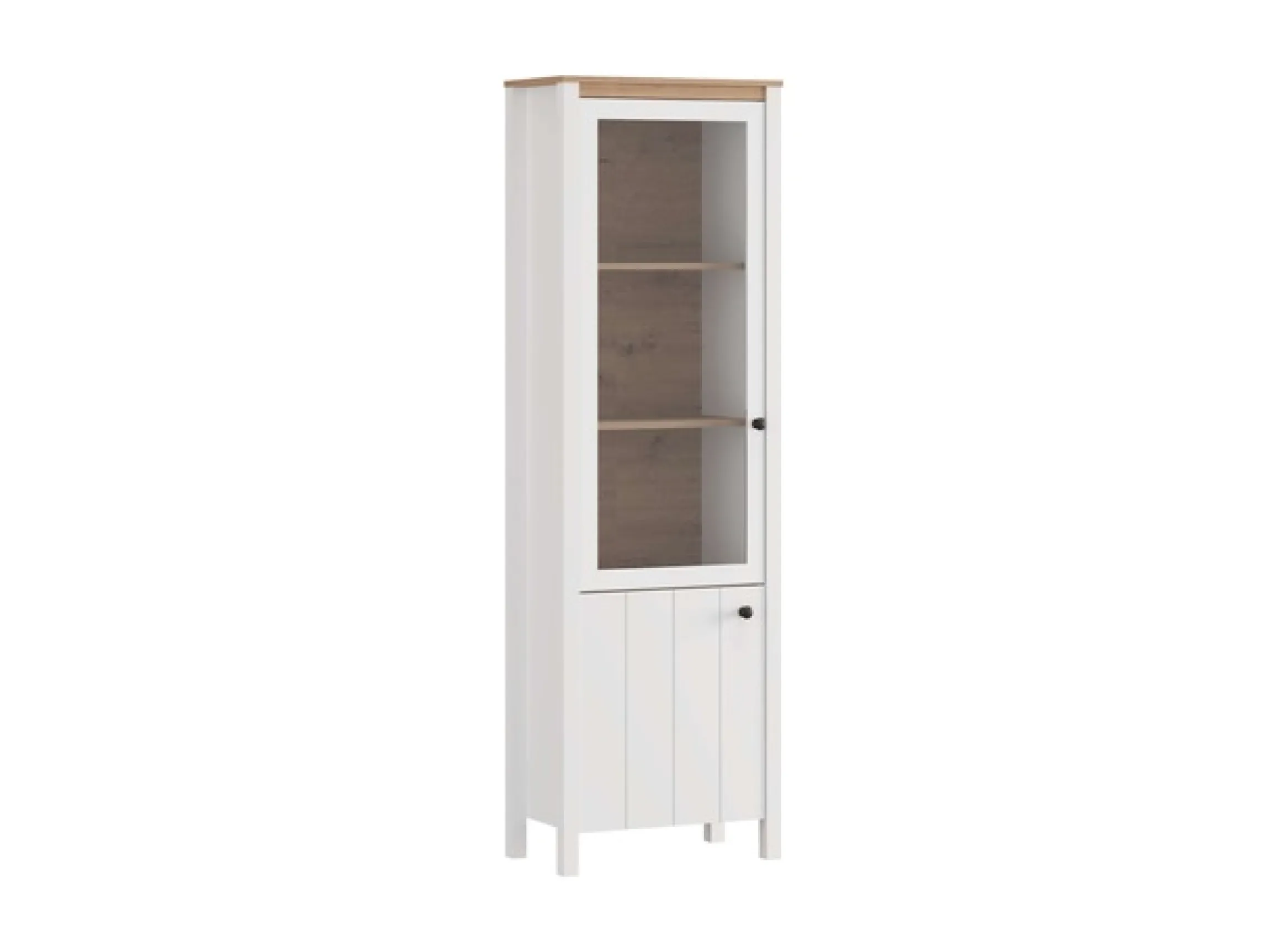 Home affaire Vitrine »BEDFORD Vitrinenschrank, Glasschrank, Standvitrine, Highboard« MDF-Profil 2D ummantelt, Hotstamping, 1mm ABS-Kanten, 4 Einlegeböden