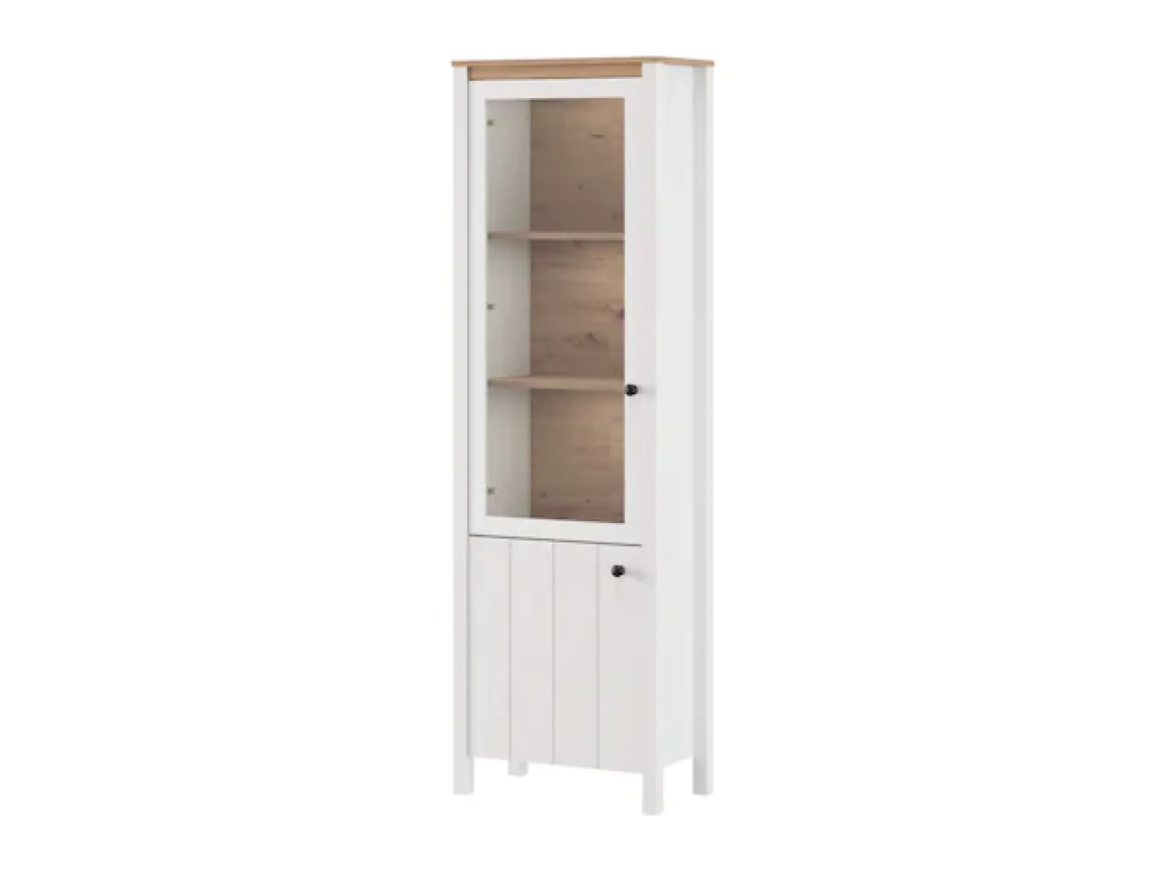 Home affaire Vitrine »BEDFORD Vitrinenschrank, Glasschrank, Standvitrine, Highboard« MDF-Profil 2D ummantelt, Hotstamping, 1mm ABS-Kanten, 4 Einlegeböden