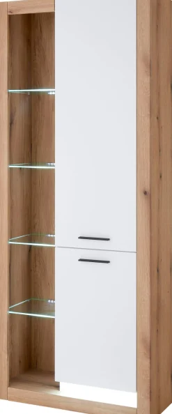 Home affaire Vitrine »Brixen, Vitrinenschrank in Eiche Dekor, moderne Standvitrine« Metallgriffe, ausreichend Stauraum, vielseitig einsetzbar, 80 cm breit