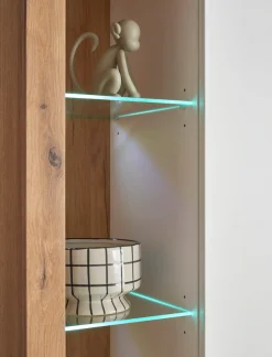 Home affaire Vitrine »Brixen, Vitrinenschrank in Eiche Dekor, moderne Standvitrine« Metallgriffe, ausreichend Stauraum, vielseitig einsetzbar, 80 cm breit