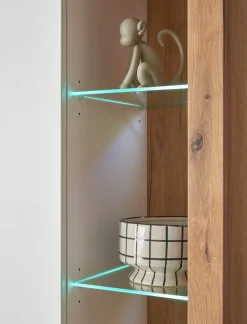 Home affaire Vitrine »Brixen, Vitrinenschrank in Eiche Dekor, moderne Standvitrine« Metallgriffe, ausreichend Stauraum, vielseitig einsetzbar, 80 cm breit