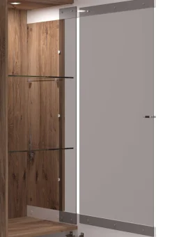Home affaire Vitrine »Burgundy Vitrinenschrank, Standvitrine, Showcase« Hochglanzfronten, Glastür, Komplettes Innenleben