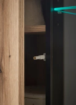 Home affaire Vitrine »Cantara, Vitrinenschrank in Eiche Evoke oder weiß, Standvitrine« schwarzer Stangengriff, ausreichend Stauraum, vielseitig einsetzbar