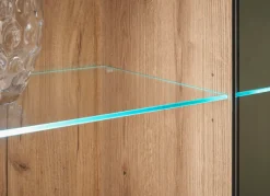 Home affaire Vitrine »Cantara, Vitrinenschrank in Eiche Evoke oder weiß, Standvitrine« schwarzer Stangengriff, ausreichend Stauraum, vielseitig einsetzbar