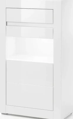 Home affaire Vitrine »Carat« Höhe 112 cm, Leisten angeliefert, 1 x grau, 1 x weiss