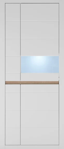 Home affaire Vitrine »Chester, Hochschrank mit Stauraum, Glasvitrine, Anrichte, Weiß Matt« 1 Stk. tlg. austauschbare Blende in der Griffleiste, zeitloses Design, 85 cm breit