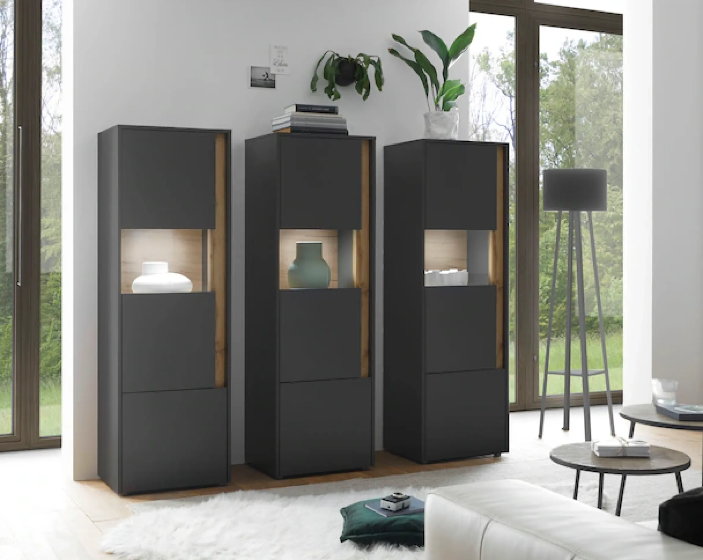 Home affaire Vitrine »City/Giron, moderner Hochschrank, Glasvitrine« zeitlos, modern, ausreichend Stauraum, vielseitig einsetzbar