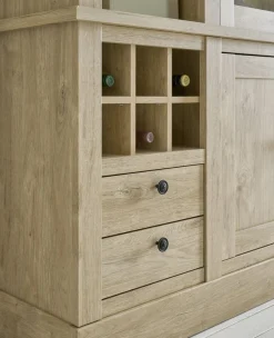 Home affaire Vitrine »Cornwall, Hochschrank im Landhausstil, Glasvitrine, Eiche Dekor« 1 Stk. tlg. Metallgriffe, 105 cm breit, viel Stauraum, in zwei Größen verfügbar