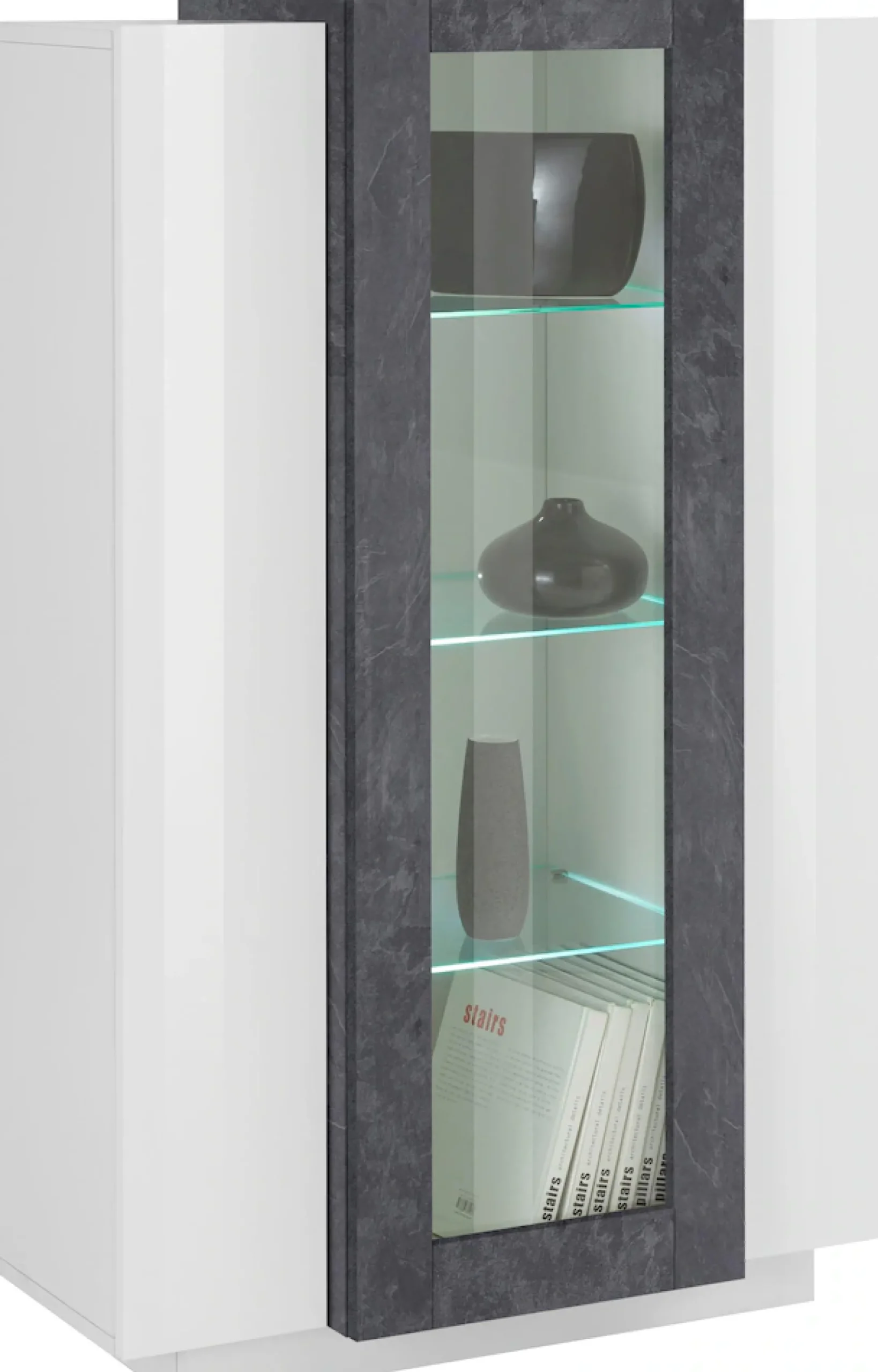 Home affaire Vitrine »Coro, Vitrine, Glasvitrine, Vitrinenschrank, Stauraumvitrine« 3 Türen davon 1 Glastür, 9 Fächer, Doppeltiefe,Höhe 120,5cm