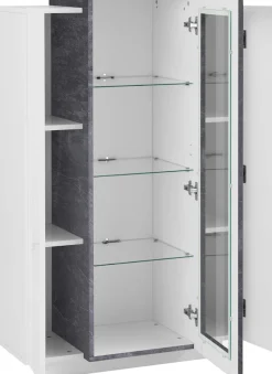Home affaire Vitrine »Coro, Vitrine, Glasvitrine, Vitrinenschrank, Stauraumvitrine« 3 Türen davon 1 Glastür, 9 Fächer, Doppeltiefe,Höhe 120,5cm