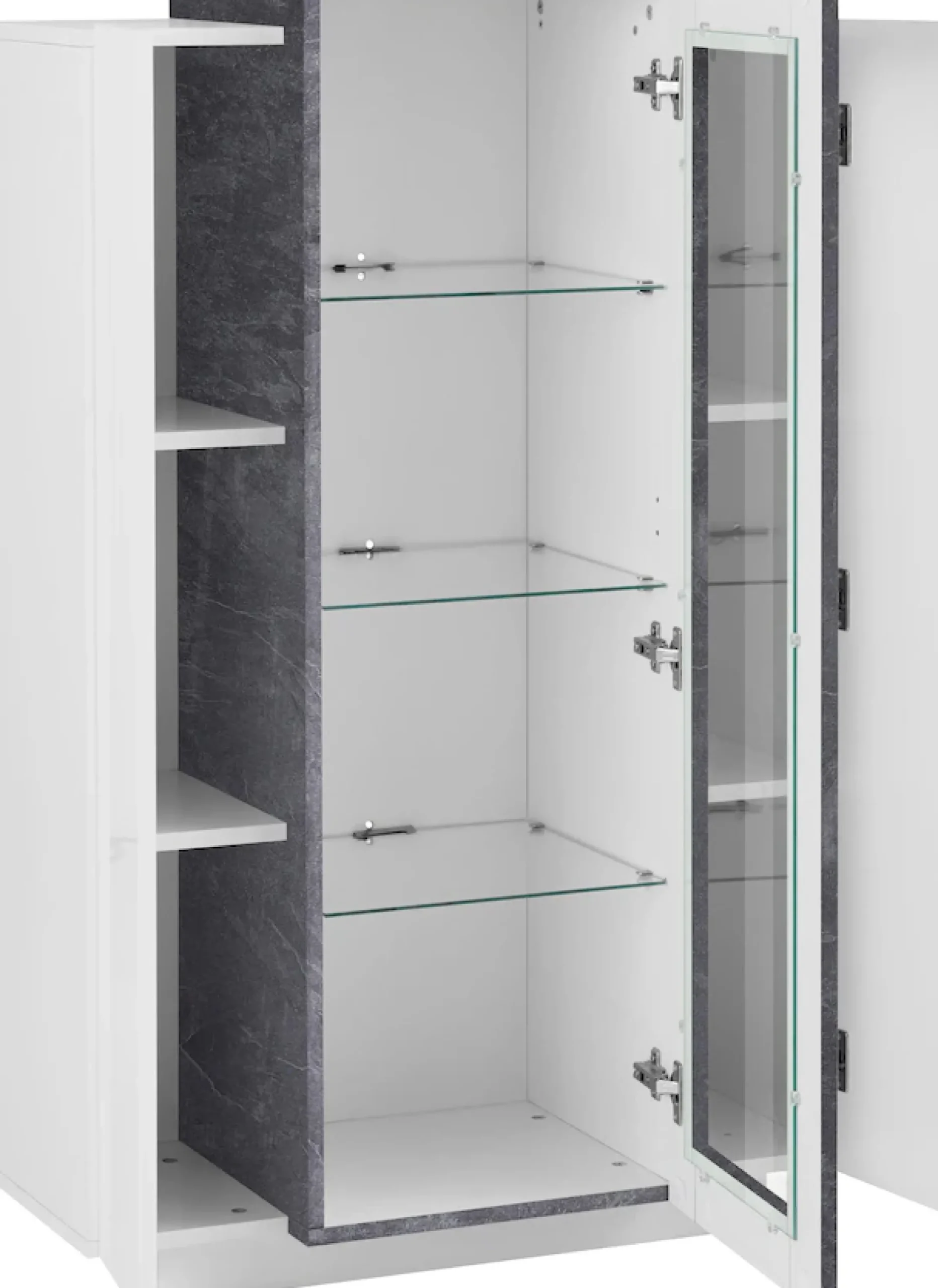 Home affaire Vitrine »Coro, Vitrine, Glasvitrine, Vitrinenschrank, Stauraumvitrine« 3 Türen davon 1 Glastür, 9 Fächer, Doppeltiefe,Höhe 120,5cm