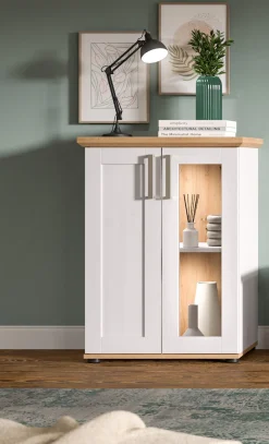 Home affaire Vitrine »Cosenza, Höhe 80 cm, 2 Türen, 2Fächer« 1 Stk. tlg. Vitrine, Höhe 88 cm, Wohnzimmer, Esszimmer