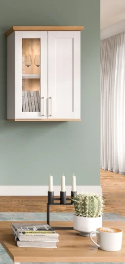 Home affaire Vitrine »Cosenza, Höhe 80 cm, 2 Türen, 2Fächer« 1 Stk. tlg. Vitrine, Höhe 88 cm, Wohnzimmer, Esszimmer