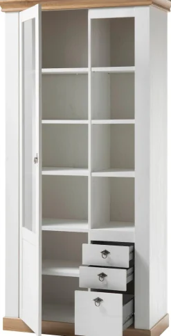 Home affaire Vitrine »Cremona, Hochschrank im Landhausstil, Glasvitrine« Metallgriffe, ausreichend Stauraum, vielseitig einsetzbar, 204 cm hoch