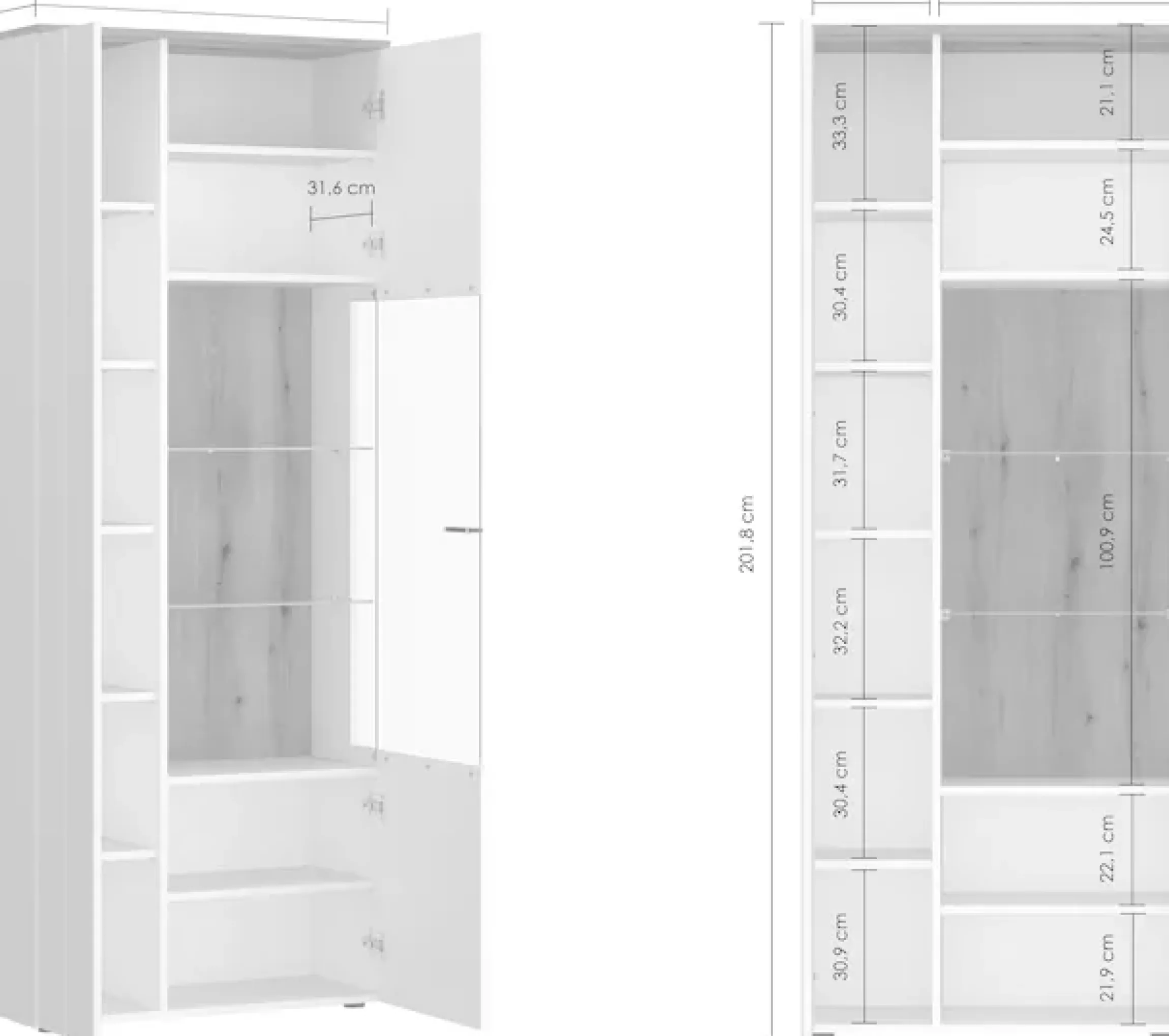 Home affaire Vitrine »Dalano« Höhe ca. 202 cm