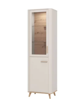 Home affaire Vitrine »Darwen Vitrinenschrank, Glasschrank, Standvitrine, Highboard/Sideboard« 2 Türen, 4 Einlegeböden, 5 Fächer, Gesamtmaße (B/T/H): 58/40/193 cm