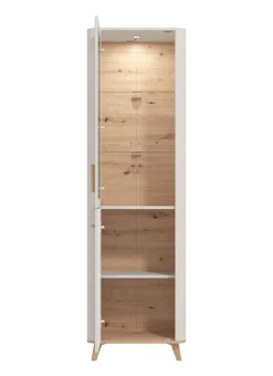 Home affaire Vitrine »Darwen Vitrinenschrank, Glasschrank, Standvitrine, Highboard/Sideboard« 2 Türen, 4 Einlegeböden, 5 Fächer, Gesamtmaße (B/T/H): 58/40/193 cm