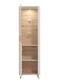 Home affaire Vitrine »Darwen Vitrinenschrank, Glasschrank, Standvitrine, Highboard/Sideboard« 2 Türen, 4 Einlegeböden, 5 Fächer, Gesamtmaße (B/T/H): 58/40/193 cm