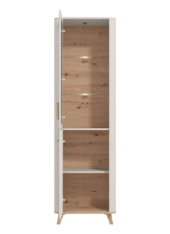 Home affaire Vitrine »Darwen Vitrinenschrank, Glasschrank, Standvitrine, Highboard/Sideboard« 2 Türen, 4 Einlegeböden, 5 Fächer, Gesamtmaße (B/T/H): 58/40/193 cm