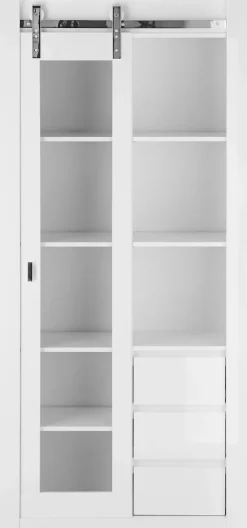 Home affaire Vitrine »Daytona, moderner Hochschrank, Glasvitrine in Weiß Hochglanz« mit Schiebetürenbeschlag in Chrom-Optik, ausreichend Stauraum
