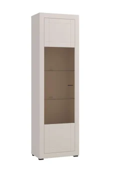 Home affaire Vitrine »Essex Vitrinenschrank, Glasschrank, Standvitrine, Highboard/Sideboard« Präzise Heißfolienprägung, Metallgriff, Eleganter Glasboden