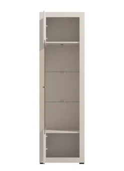 Home affaire Vitrine »Essex Vitrinenschrank, Glasschrank, Standvitrine, Highboard/Sideboard« Präzise Heißfolienprägung, Metallgriff, Eleganter Glasboden