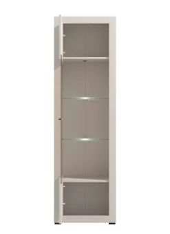 Home affaire Vitrine »Essex Vitrinenschrank, Glasschrank, Standvitrine, Highboard/Sideboard« Präzise Heißfolienprägung, Metallgriff, Eleganter Glasboden
