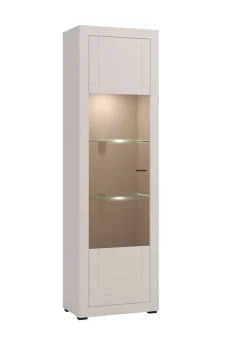 Home affaire Vitrine »Essex Vitrinenschrank, Glasschrank, Standvitrine, Highboard/Sideboard« Präzise Heißfolienprägung, Metallgriff, Eleganter Glasboden