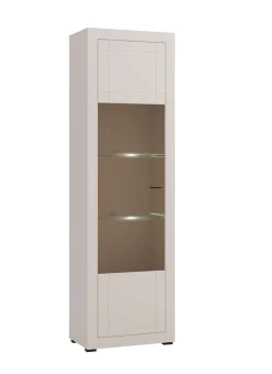 Home affaire Vitrine »Essex Vitrinenschrank, Glasschrank, Standvitrine, Highboard/Sideboard« Präzise Heißfolienprägung, Metallgriff, Eleganter Glasboden