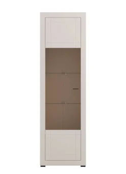 Home affaire Vitrine »Essex Vitrinenschrank, Glasschrank, Standvitrine, Highboard/Sideboard« Präzise Heißfolienprägung, Metallgriff, Eleganter Glasboden