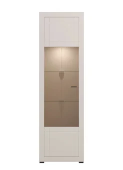Home affaire Vitrine »Essex Vitrinenschrank, Glasschrank, Standvitrine, Highboard/Sideboard« Präzise Heißfolienprägung, Metallgriff, Eleganter Glasboden