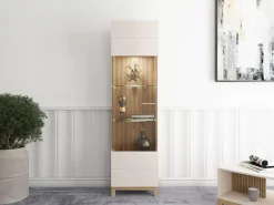 Home affaire Vitrine »Essex Vitrinenschrank, Glasschrank, Standvitrine, Highboard/Sideboard« 1 Tür, 4 Einlegeböden, 5 Fächer, Gesamtmaße (B/T/H): 51,5/35/191,5 cm