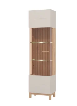 Home affaire Vitrine »Essex Vitrinenschrank, Glasschrank, Standvitrine, Highboard/Sideboard« 1 Tür, 4 Einlegeböden, 5 Fächer, Gesamtmaße (B/T/H): 51,5/35/191,5 cm