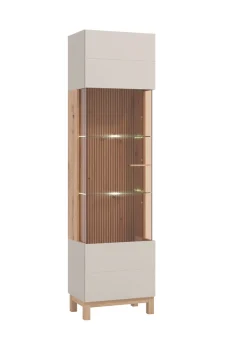Home affaire Vitrine »Essex Vitrinenschrank, Glasschrank, Standvitrine, Highboard/Sideboard« 1 Tür, 4 Einlegeböden, 5 Fächer, Gesamtmaße (B/T/H): 51,5/35/191,5 cm