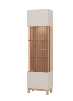 Home affaire Vitrine »Essex Vitrinenschrank, Glasschrank, Standvitrine, Highboard/Sideboard« 1 Tür, 4 Einlegeböden, 5 Fächer, Gesamtmaße (B/T/H): 51,5/35/191,5 cm