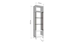 Home affaire Vitrine »Essex Vitrinenschrank, Glasschrank, Standvitrine, Highboard/Sideboard« 1 Tür, 4 Einlegeböden, 5 Fächer, Gesamtmaße (B/T/H): 51,5/35/191,5 cm