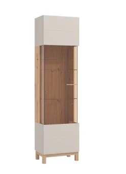Home affaire Vitrine »Essex Vitrinenschrank, Glasschrank, Standvitrine, Highboard/Sideboard« 1 Tür, 4 Einlegeböden, 5 Fächer, Gesamtmaße (B/T/H): 51,5/35/191,5 cm