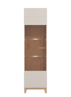 Home affaire Vitrine »Essex Vitrinenschrank, Glasschrank, Standvitrine, Highboard/Sideboard« 1 Tür, 4 Einlegeböden, 5 Fächer, Gesamtmaße (B/T/H): 51,5/35/191,5 cm