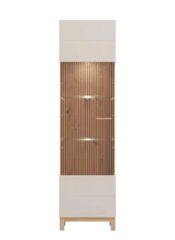 Home affaire Vitrine »Essex Vitrinenschrank, Glasschrank, Standvitrine, Highboard/Sideboard« 1 Tür, 4 Einlegeböden, 5 Fächer, Gesamtmaße (B/T/H): 51,5/35/191,5 cm