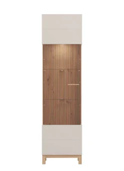 Home affaire Vitrine »Essex Vitrinenschrank, Glasschrank, Standvitrine, Highboard/Sideboard« 1 Tür, 4 Einlegeböden, 5 Fächer, Gesamtmaße (B/T/H): 51,5/35/191,5 cm