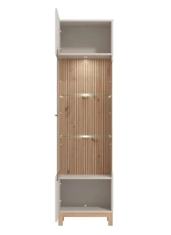 Home affaire Vitrine »Essex Vitrinenschrank, Glasschrank, Standvitrine, Highboard/Sideboard« 1 Tür, 4 Einlegeböden, 5 Fächer, Gesamtmaße (B/T/H): 51,5/35/191,5 cm