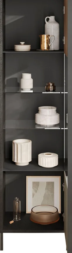Home affaire Vitrine »Everest Höhe 203 cm, Standvitrine mit 1 Tür« Hochschrank, Anrichte, Soft/Self Closing, Korpus 22 mm