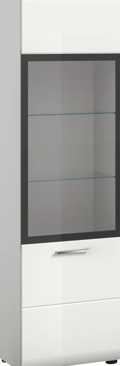 Home affaire Vitrine »FLORENZ, Höhe: 160 cm, hochwertige MDF-Front, Glastür, Glasböden« 1 Stk. tlg. Vitrine, Vitrine weiß, Vitrinenschrank, Wohnzimmervitrine, Wohnzimmer