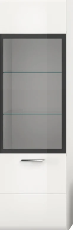 Home affaire Vitrine »FLORENZ, Höhe: 160 cm, hochwertige MDF-Front, Glastür, Glasböden« 1 Stk. tlg. Vitrine, Vitrine weiß, Vitrinenschrank, Wohnzimmervitrine, Wohnzimmer