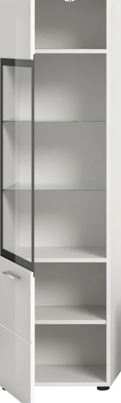 Home affaire Vitrine »FLORENZ, Höhe: 160 cm, hochwertige MDF-Front, Glastür, Glasböden« 1 Stk. tlg. Vitrine, Vitrine weiß, Vitrinenschrank, Wohnzimmervitrine, Wohnzimmer