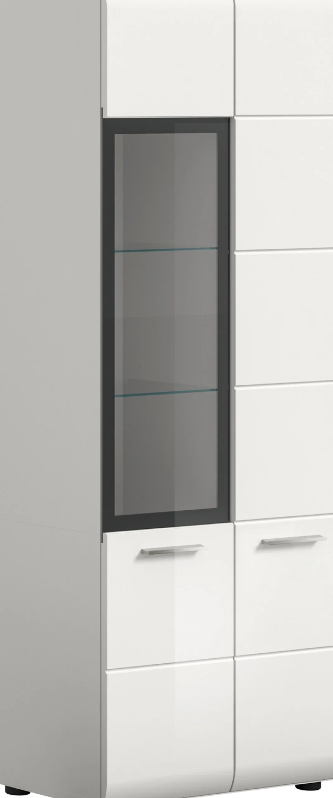 Home affaire Vitrine »FLORENZ, Höhe: 160 cm, hochwertige MDF-Front, Glastür, Glasböden« 1 Stk. tlg. Vitrine, Vitrine weiß, Vitrinenschrank, Wohnzimmervitrine, Wohnzimmer