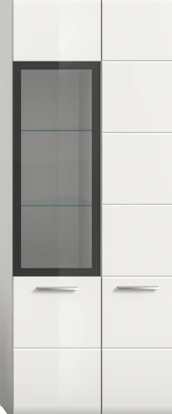 Home affaire Vitrine »FLORENZ, Höhe: 160 cm, hochwertige MDF-Front, Glastür, Glasböden« 1 Stk. tlg. Vitrine, Vitrine weiß, Vitrinenschrank, Wohnzimmervitrine, Wohnzimmer