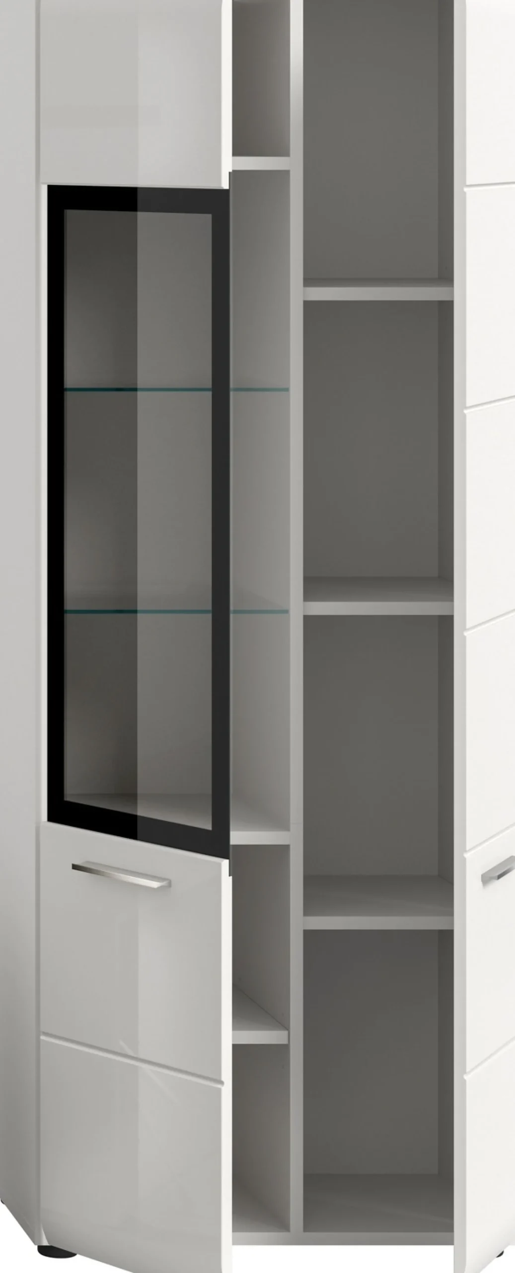 Home affaire Vitrine »FLORENZ, Höhe: 160 cm, hochwertige MDF-Front, Glastür, Glasböden« 1 Stk. tlg. Vitrine, Vitrine weiß, Vitrinenschrank, Wohnzimmervitrine, Wohnzimmer