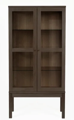 Home affaire Vitrine Holzfurnier aus Eiche, Griffe und Füße aus massiver Eiche, FSC®