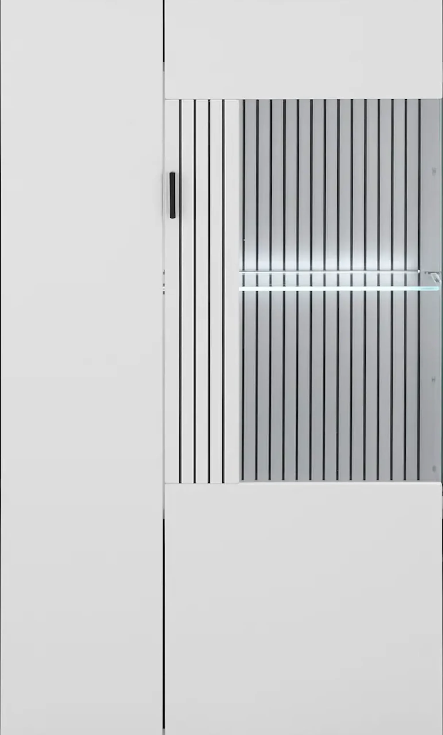 Home affaire Vitrine »Hudson, Stauraumvitrine, Standvitrine« in moderner Trendfarbe, Griffe aus Metall (Schwarz), Höhe 125 cm